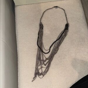 Silver and Black Multi-Strand Necklace